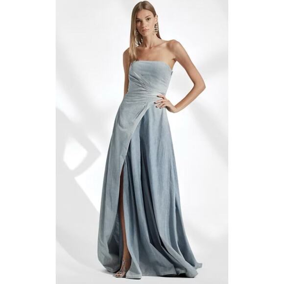 Ralph Lauren Collection Purple Label Chambray Jumpsuit 0 XS S Maxi Dress Romper - Picture 1 of 10